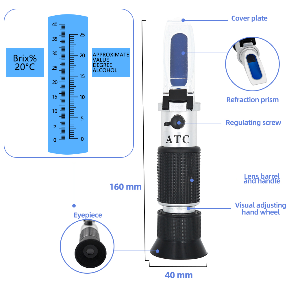 Handheld 0~40% Sugar Refractom - Marine Aquarium Refractometer review and price